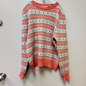 Vintage Girls Knit Crewneck Sweater Size L